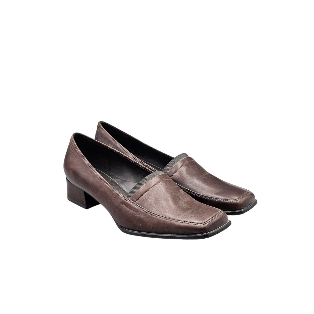 Ecco Women's Size 37 EU 6 US VGC City Oslo Brown Leather Square Toe Pump Heels